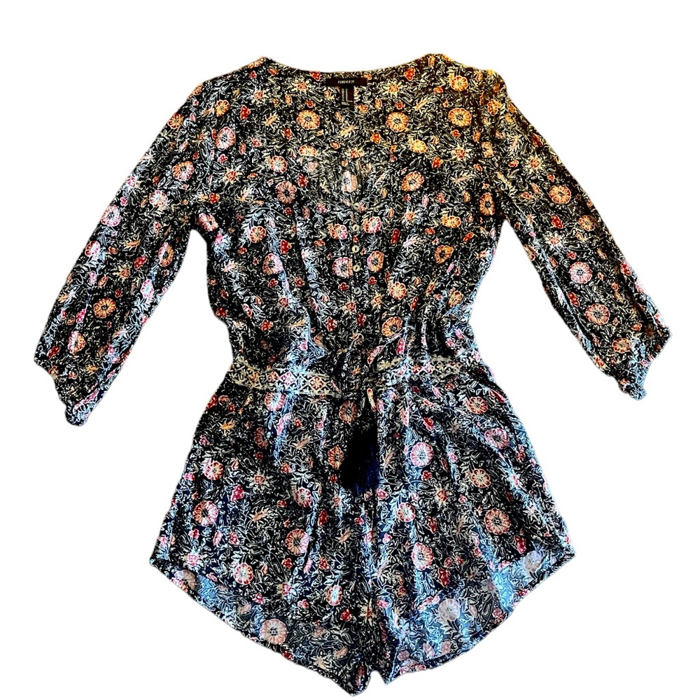 Poppy Floral Summer Romper Black - Contemporary Pre-Loved Clothing